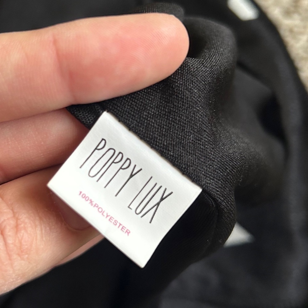NWT Poppy Lux Elaine Skirt Black White Bow Mini Skirt Preppy Neutral Girlie 10 - Picture 3 of 5